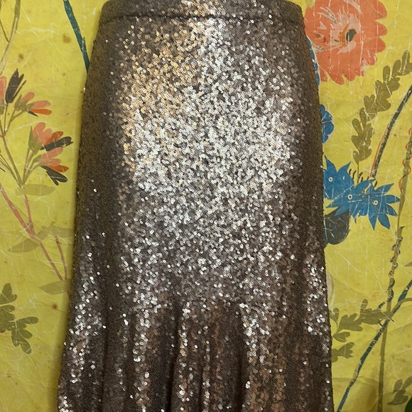 BHLDN Jenny Yoo Cosmos Gold Sequin Skirt Size 0 - Picture 6 of 8
